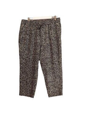 Christopher & Banks Pants Womens XL Black White Pull on elastic Pockets Beachy